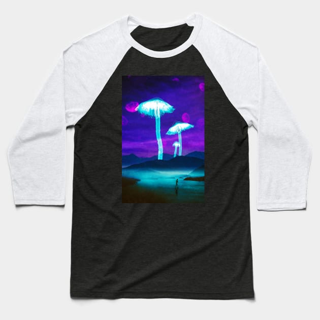 Glowy Shrooms Baseball T-Shirt by SeamlessOo